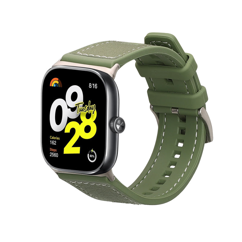 kwmobile Armband kompatibel mit Xiaomi Smart Band 8 Pro / Band 9 Pro / Redmi Watch 5 / Redmi Watch 4 Band - Aus Nylon und Silikon - Fitnesstracker Sportarmband Dunkelgrün - Innenmaße 14 - 22 cm Dunkelgrün  