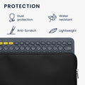 kwmobile Bluetooth Keyboard Cover compatible with Logitech K380 Case - Nylon Protective Cover for Keyboard - Nylon Bag with Zipper - Black