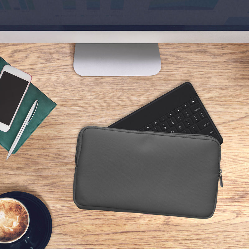 kwmobile Bluetooth Keyboard Cover compatible with Logitech KEYS-TO-GO Case - Nylon Protective Cover for Keyboard - Nylon Bag with Zipper - Dark Grey