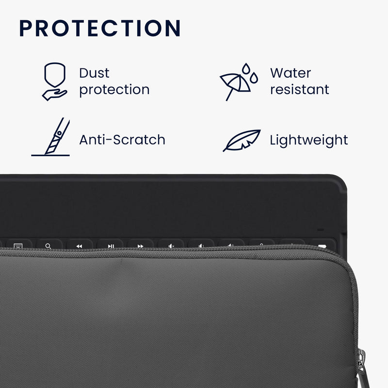 kwmobile Bluetooth Keyboard Cover compatible with Logitech KEYS-TO-GO Case - Nylon Protective Cover for Keyboard - Nylon Bag with Zipper - Dark Grey