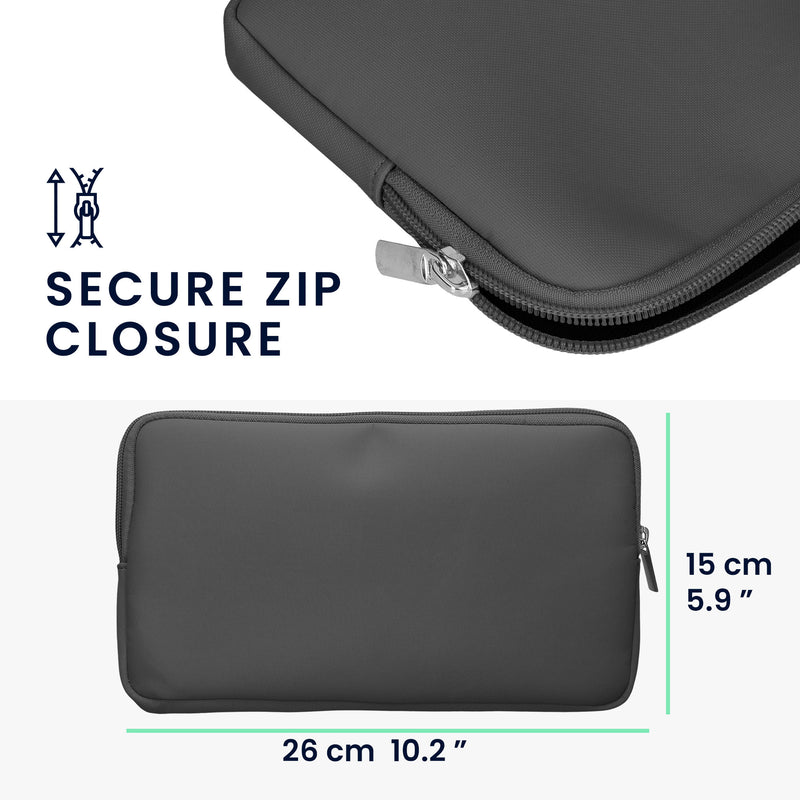 kwmobile Bluetooth Keyboard Cover compatible with Logitech KEYS-TO-GO Case - Nylon Protective Cover for Keyboard - Nylon Bag with Zipper - Dark Grey