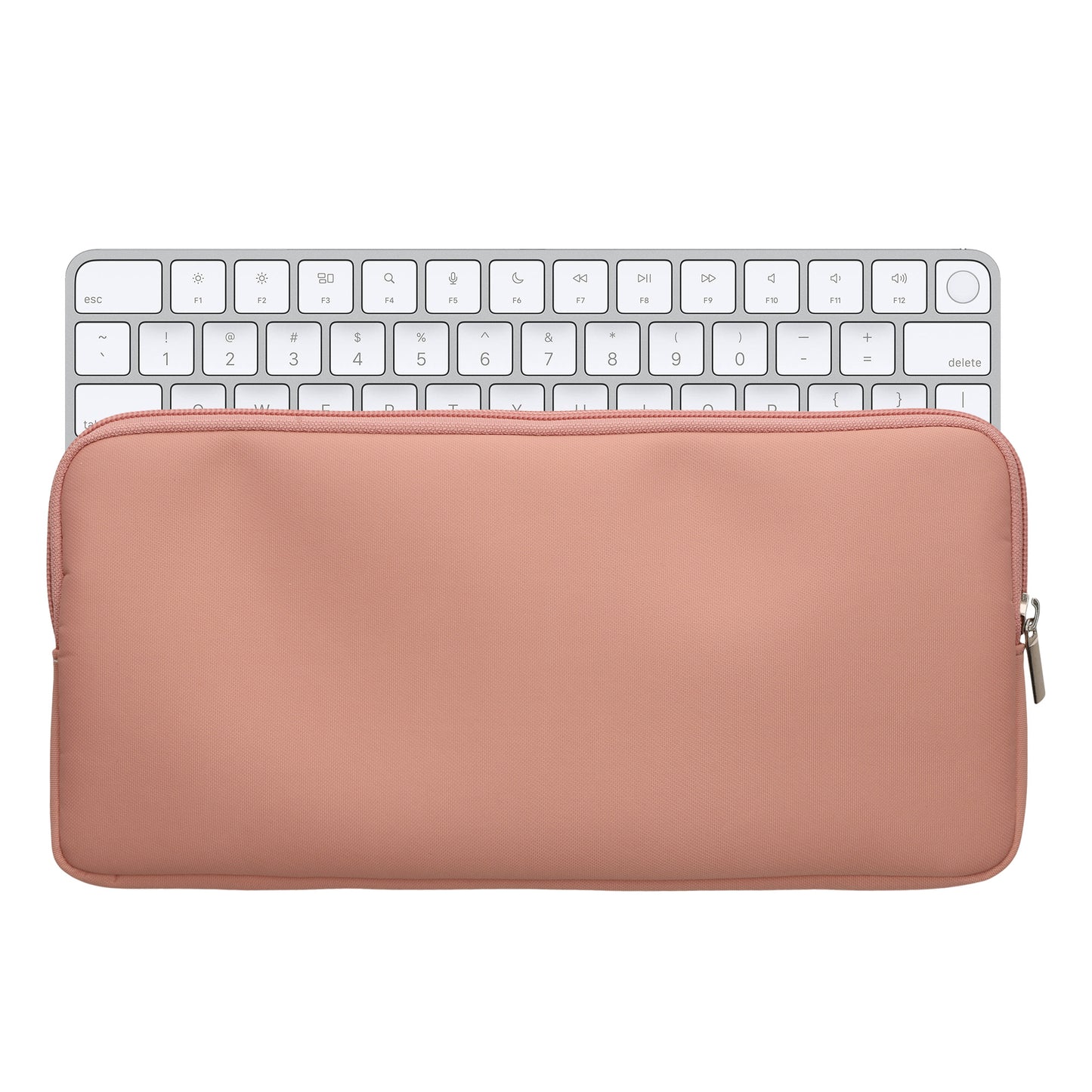 kwmobile Bluetooth Tastatur Cover kompatibel mit Apple Magic Keyboard Hülle - Nylon Schutzhülle für Keyboard - Nylon Tasche mit Zipper - Pastell Pfirsich Pastell Pfirsich  