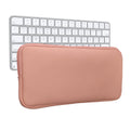 kwmobile Bluetooth Keyboard Cover compatible with Apple Magic Keyboard Case - Nylon Protective Cover for Keyboard - Nylon Bag with Zipper - Pastel Peach
