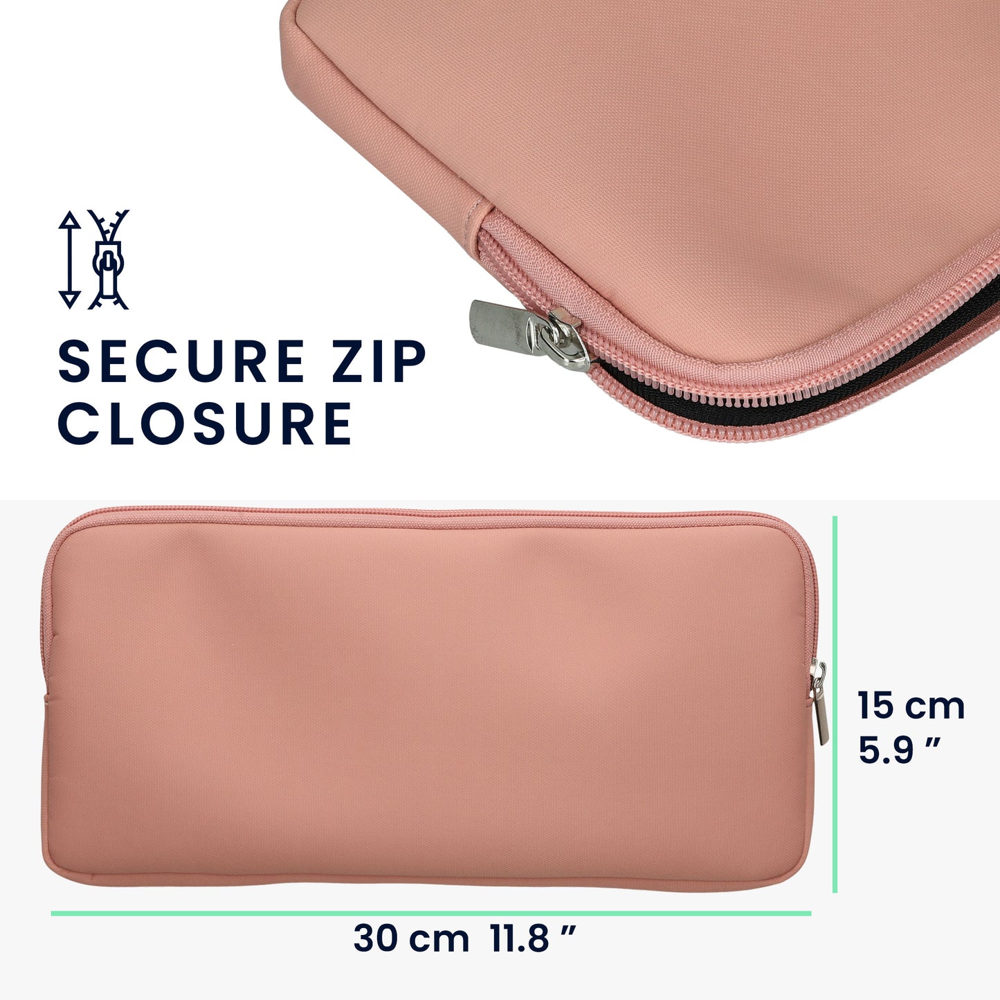 kwmobile Bluetooth Keyboard Cover compatible with Apple Magic Keyboard Case - Nylon Protective Cover for Keyboard - Nylon Bag with Zipper - Pastel Peach