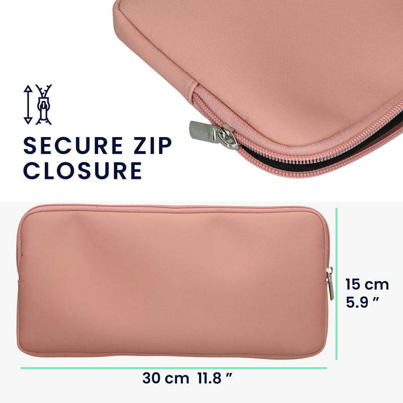 kwmobile Bluetooth Keyboard Cover compatible with Apple Magic Keyboard Case - Nylon Protective Cover for Keyboard - Nylon Bag with Zipper - Pastel Peach