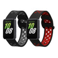kwmobile 2x Uhrenarmband für Samsung Galaxy Fit 3 Armband - Fitnesstracker Band Set aus TPU Silikon - Ersatzarmband Smartwatch - Schwarz Rot Schwarz Grau Schwarz  [dsg01]