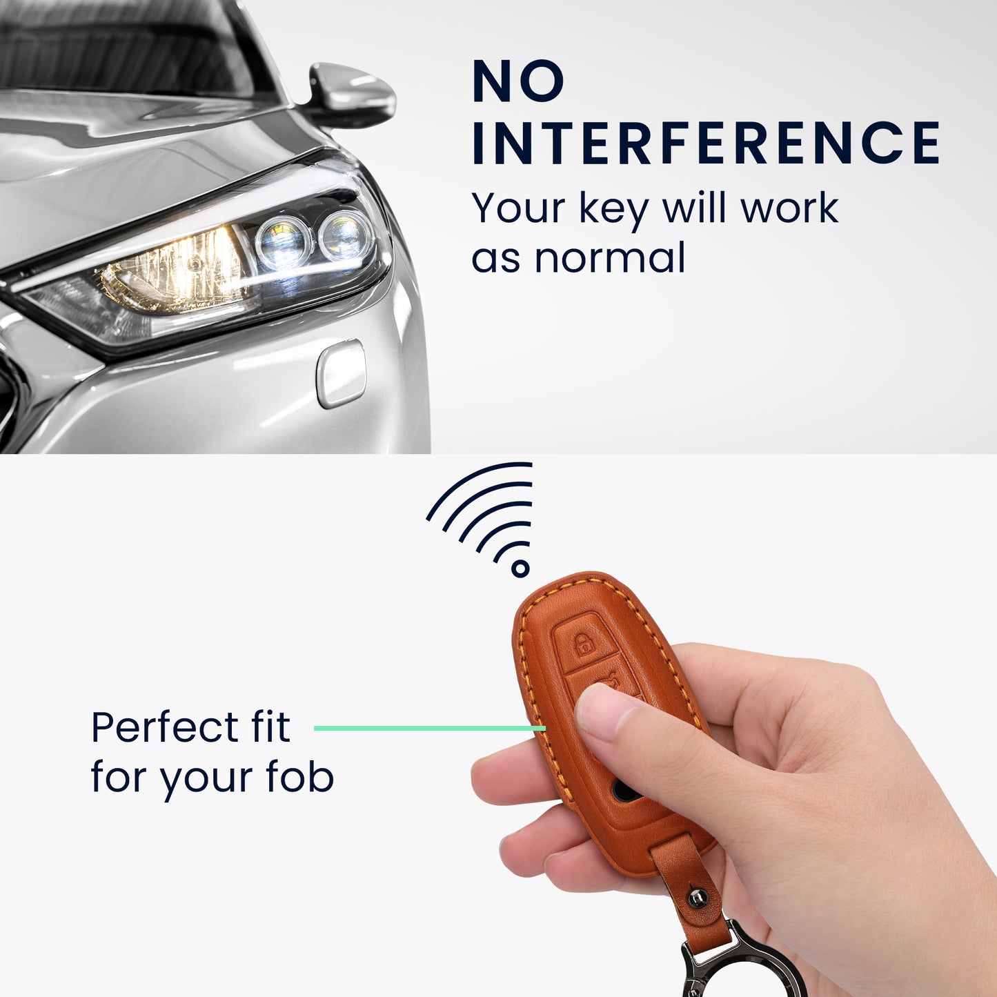 kwmobile Premium Car Key Protective Cover Compatible with Audi A6 A7 A8 Q7 Q8 3-Button Car Key Keyless Case Bag