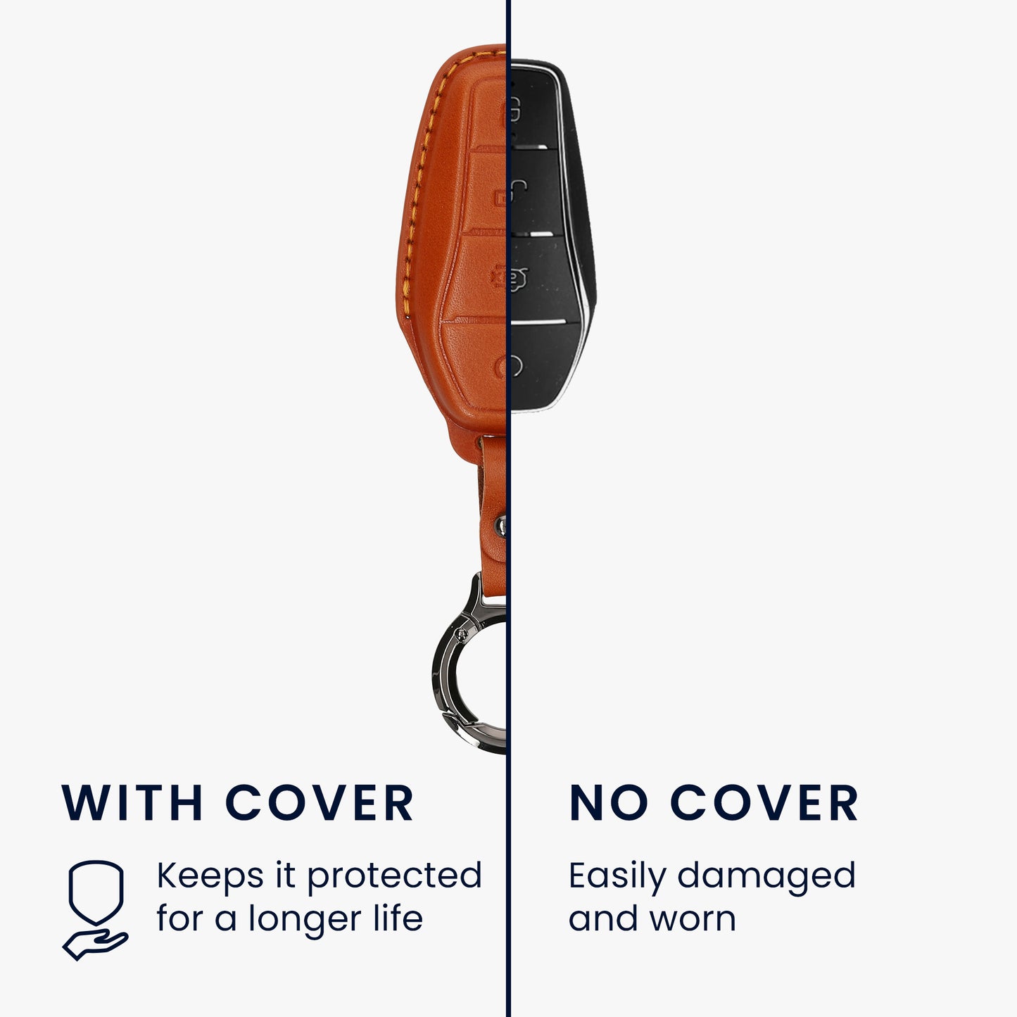 kwmobile Premium Car Key Protective Cover Compatible with BYD Atto 3 / Sealion / Han / Tang / Dolphin / Seal Case - Key Fob Cover