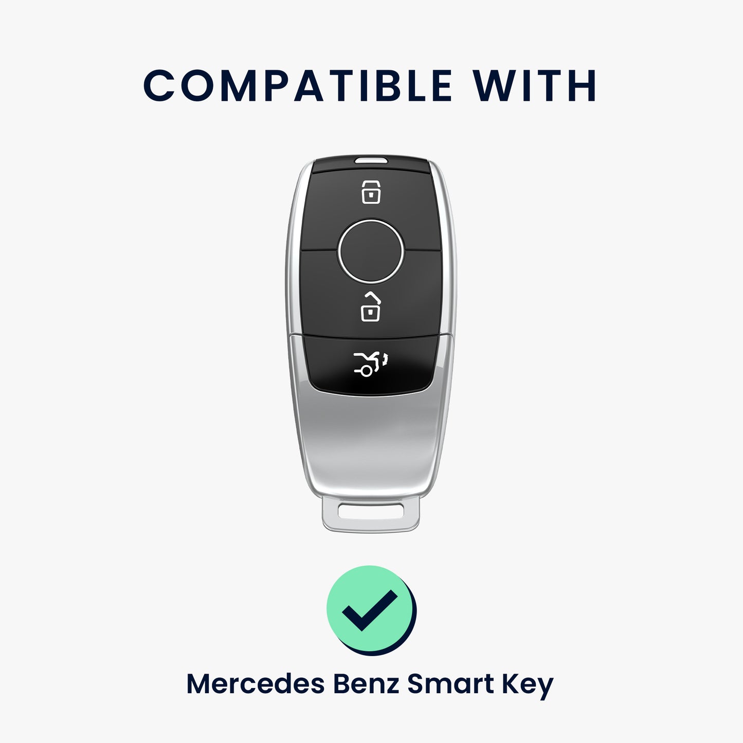 kwmobile Car Key Cover Compatible with Mercedes Benz Smart Key (Keyless Only) - Silicone Protective Case
