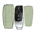 kwmobile Autoschlüssel Hülle kompatibel mit Mercedes Benz Smart Key Autoschlüssel (nur Keyless) - Schlüsselhülle Silikon Cover - Grün Transparent Grün  [dsg03]