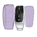 kwmobile Autoschlüssel Hülle kompatibel mit Mercedes Benz Smart Key Autoschlüssel (nur Keyless) - Schlüsselhülle Silikon Cover - Violett Transparent Violett  [dsg04]