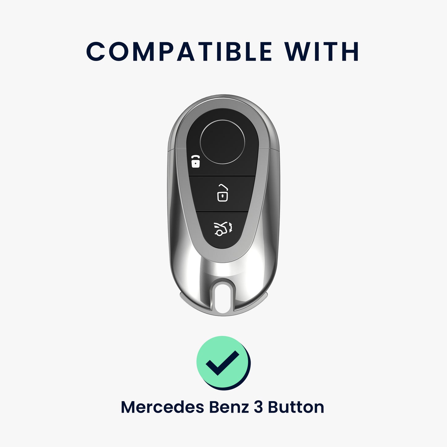 kwmobile Car Key Case Compatible with Mercedes Benz 3-Button Smart Car Key