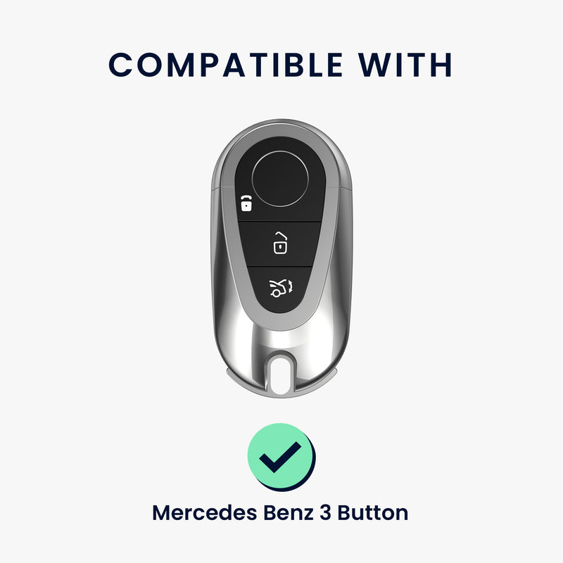 kwmobile Car Key Case Compatible with Mercedes Benz 3-Button Smart Car Key