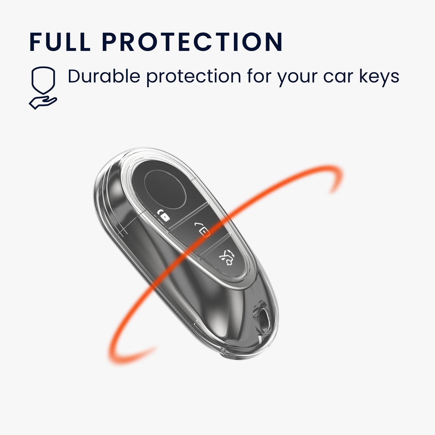 kwmobile Car Key Case Compatible with Mercedes Benz 3-Button Smart Car Key