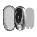 kwmobile Autoschlüssel Hülle kompatibel mit Mercedes Benz 3-Tasten Smart Autoschlüssel - Schlüsselhülle Silikon Cover - Schwarz Transparent Schwarz  [dsg02]