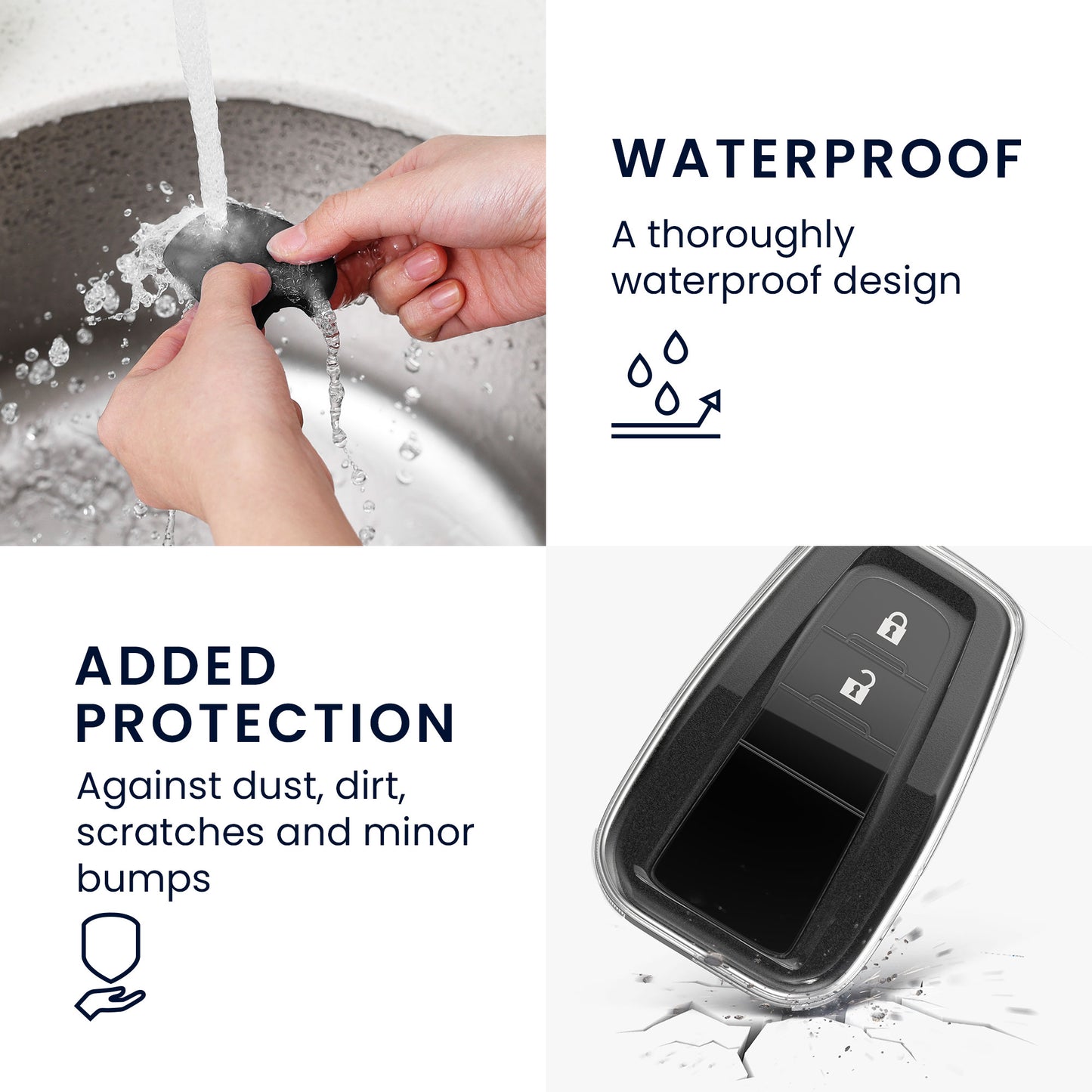 kwmobile Car Key Cover compatible with Toyota 2-Button Smart Key Car Key