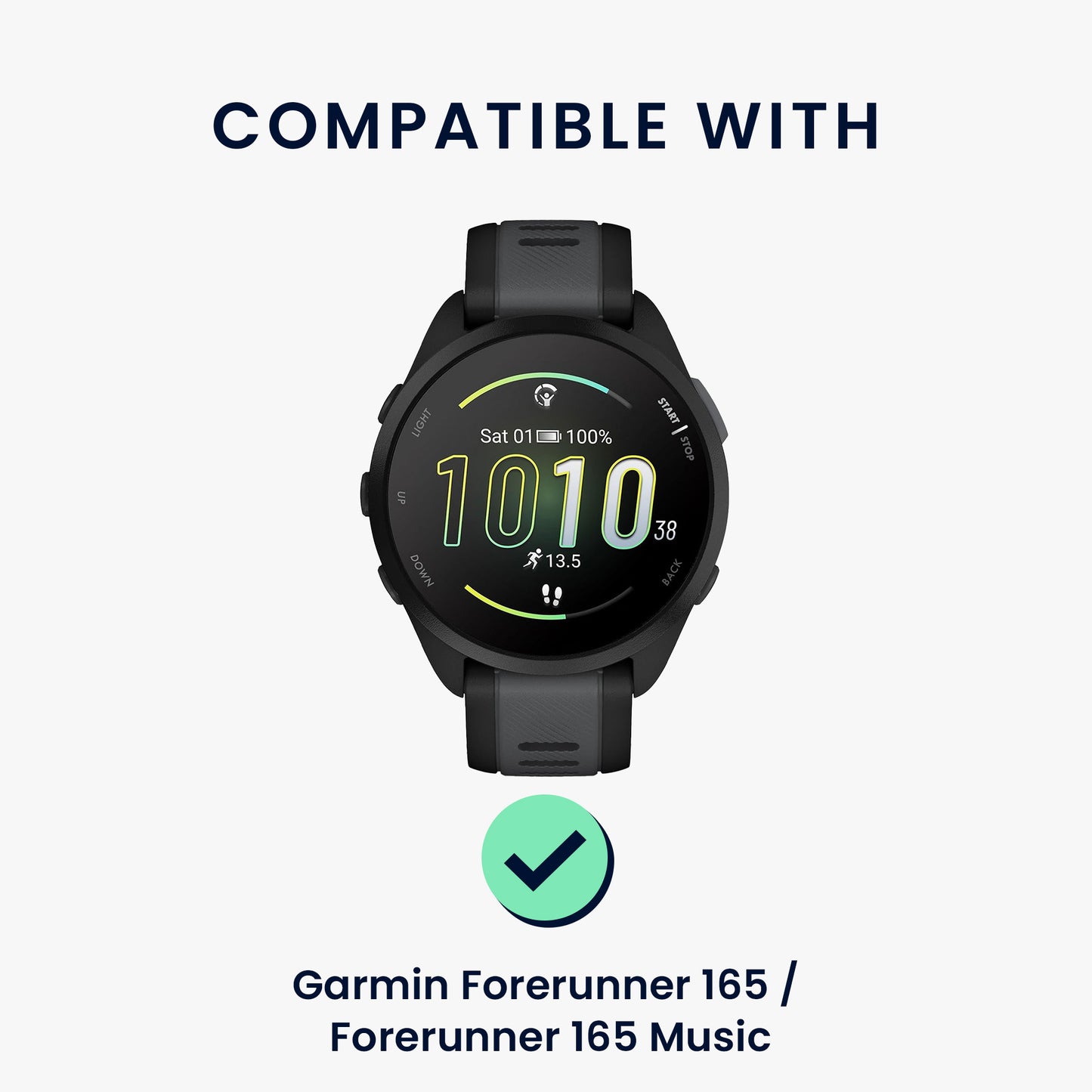 kwmobile Screen Protector compatible with Garmin Forerunner 165 / Forerunner 165 Music Protective Film for Fitness Tracker