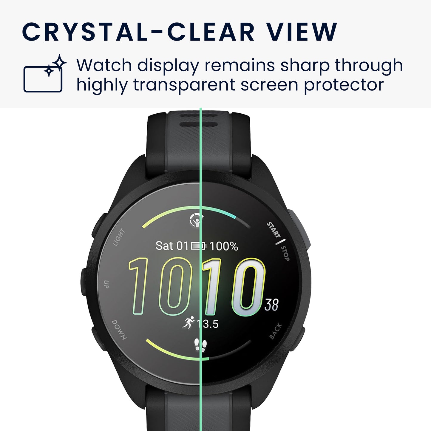 kwmobile Screen Protector compatible with Garmin Forerunner 165 / Forerunner 165 Music Protective Film for Fitness Tracker