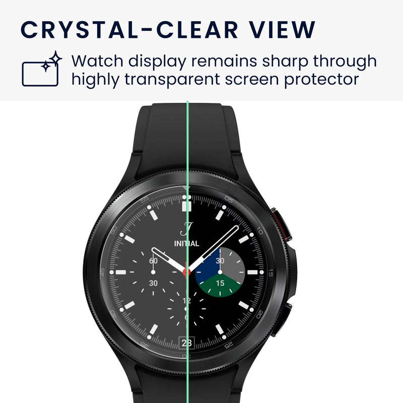 kwmobile Screen Protector Compatible with Samsung Galaxy Watch 4 Classic Film Tempered Glass Screen Protector for Fitness Tracker