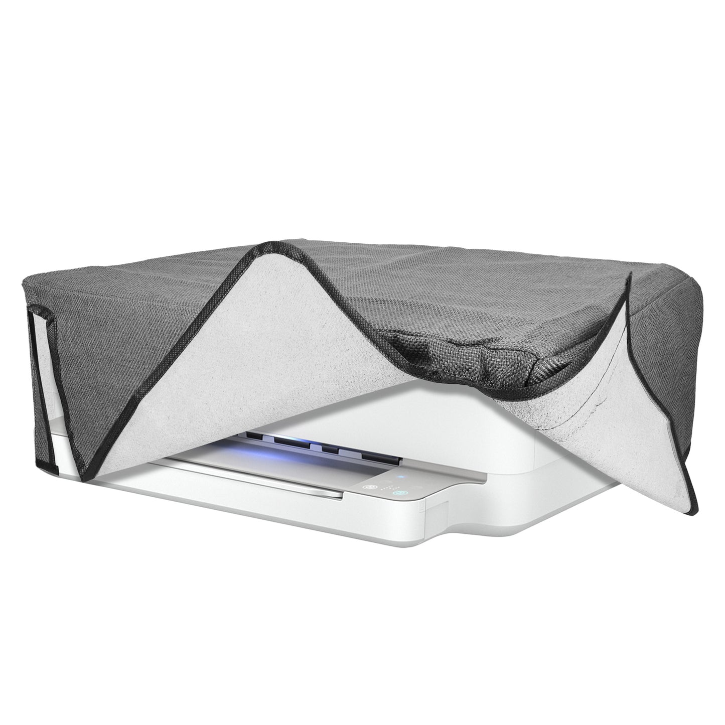 kwmobile Drucker Schützhülle kompatibel mit HP Envy 6020e / Envy 6055e Hülle - Printer Cover aus Leinen - Staubschutzhülle für Drucker - Dunkelgrau Dunkelgrau  