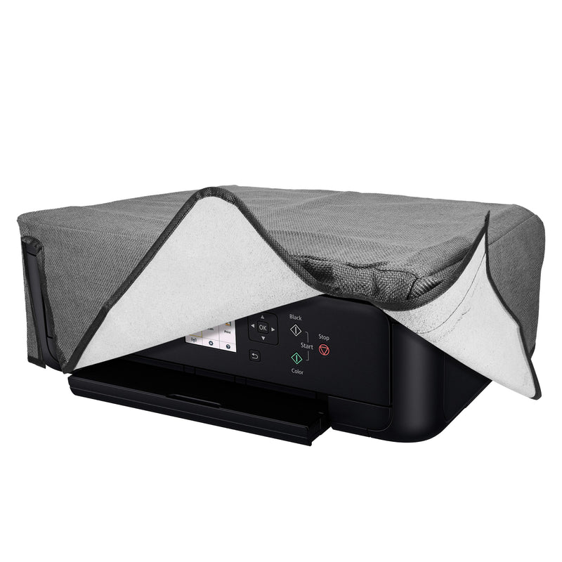 kwmobile Drucker Schützhülle kompatibel mit Canon Pixma TS5150 / 5151 / MG 2555 / Pixma MG2551S Hülle - Printer Cover aus Leinen - Staubschutzhülle für Drucker - Dunkelgrau Dunkelgrau  