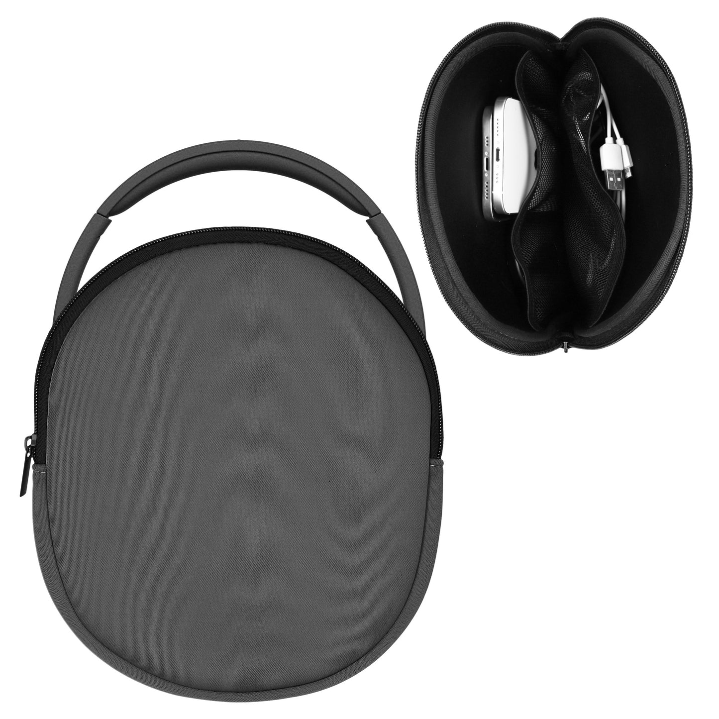 kwmobile Hülle kompatibel mit DOQAUS / H390 / WH-CH520 / WH-CH510 / Evolve 2 75 Tasche - Neopren Case - Schutzhülle für Headset mit Innenfächern - Grau Grau  