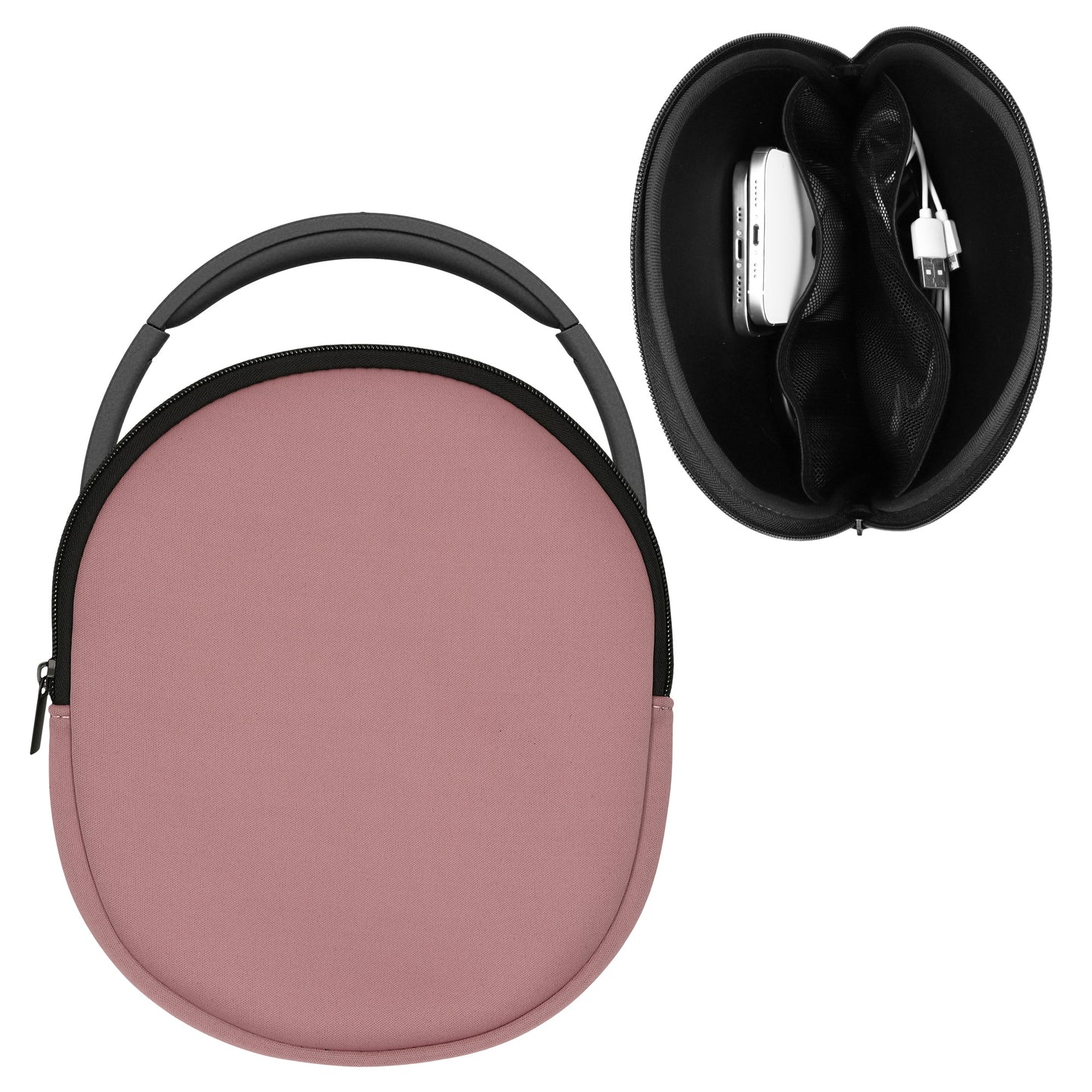kwmobile Hülle kompatibel mit DOQAUS / H390 / WH-CH520 / WH-CH510 / Evolve 2 75 Tasche - Neopren Case - Schutzhülle für Headset mit Innenfächern - Dark Rose Dark Rose  