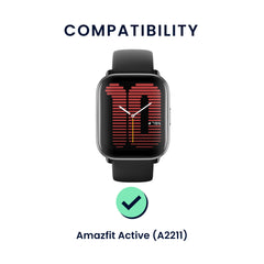kwmobile Uhrenarmband für 20mm Amazfit Active 2 / 2 Square / Active Edge / Bip 3 / GTS 3 Armband Fitnesstracker Band