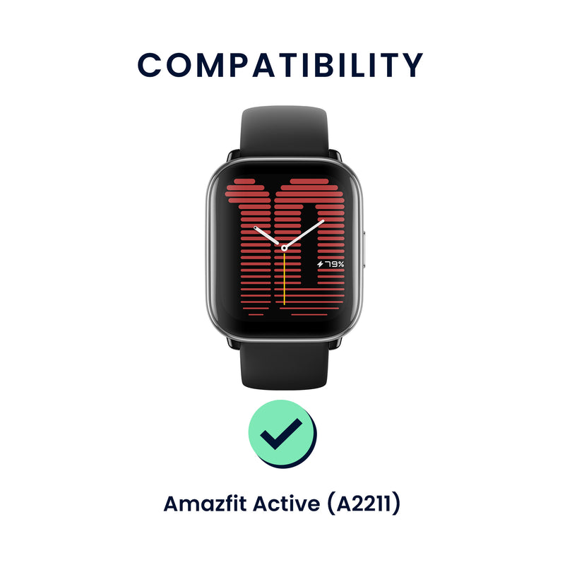 kwmobile Watch Strap for 20mm Amazfit Active 2 / 2 Square / Active Edge / Bip 3 / GTS 3 Fitness Tracker Band Set Replacement Strap Smartwatch