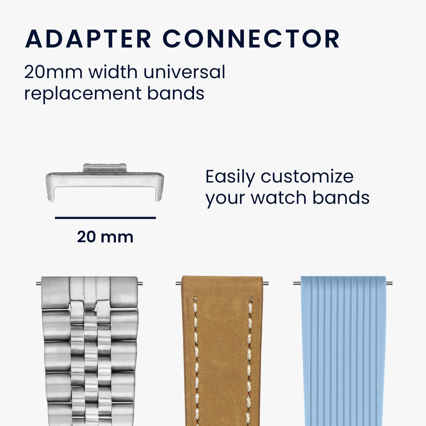 kwmobile Adapter with 20mm Band Width compatible with Huawei Watch Fit 3 / Fit 4 Watch Strap - Smartwatch Band Connector Adapter Set
