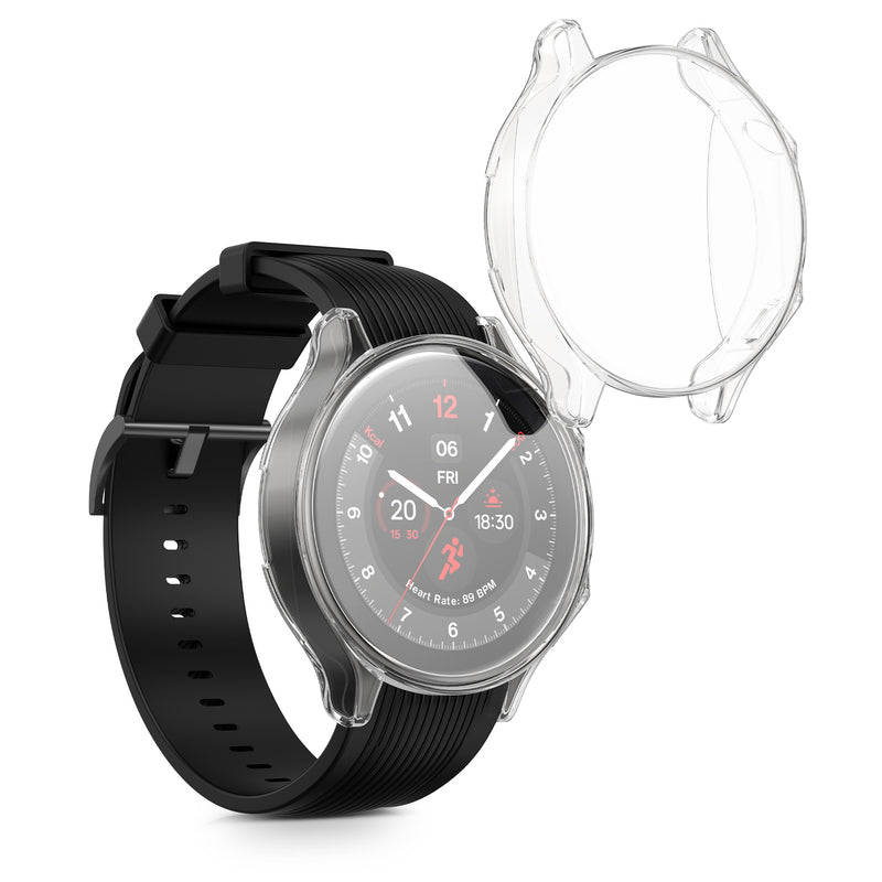 kwmobile Protective Case for OnePlus Watch 2 / OPPO Watch X Full Body Display Cover Set