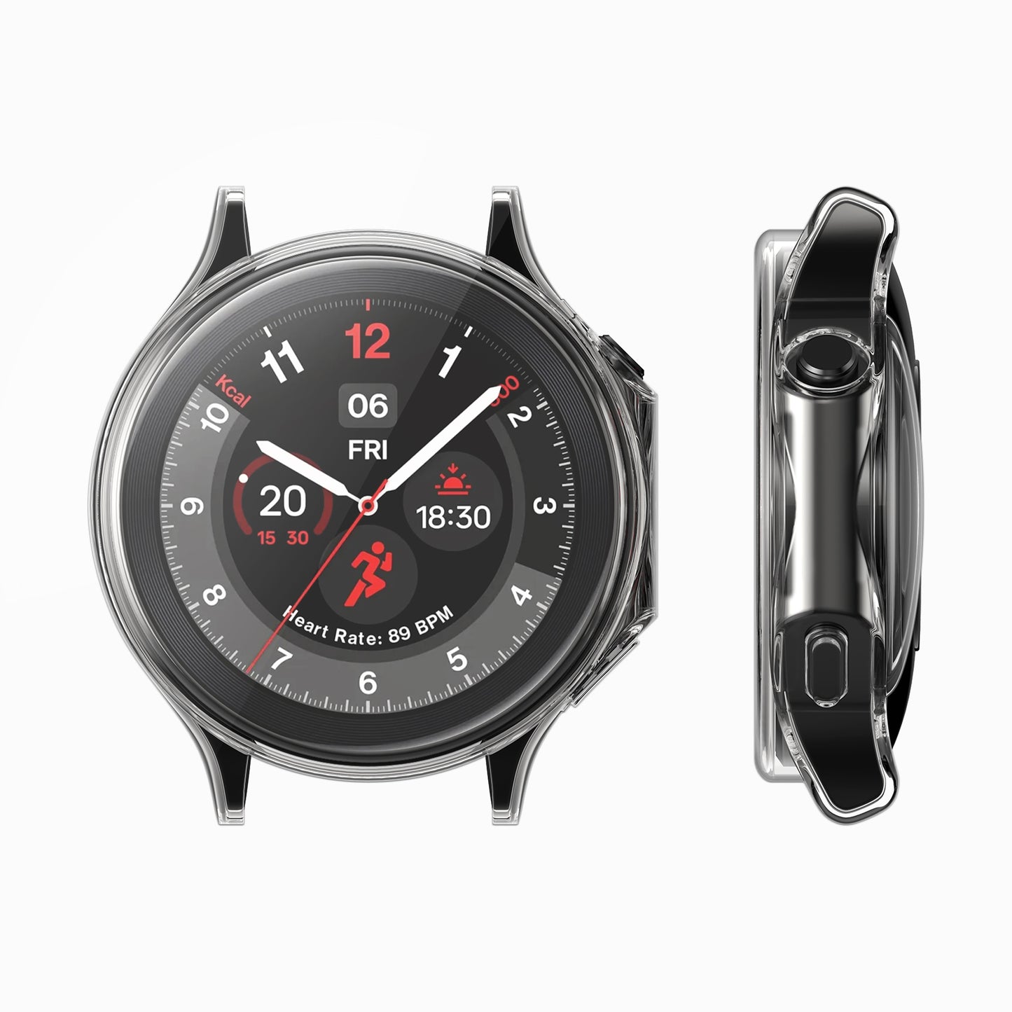 kwmobile Protective Case for OnePlus Watch 2 / OPPO Watch X Full Body Display Cover Set