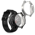 kwmobile 2x Schutzhülle kompatibel mit OnePlus Watch 2 / OPPO Watch X Hülle - Fullbody Cover Set aus Silikon - Schwarz Silber Schwarz  [dsg03]
