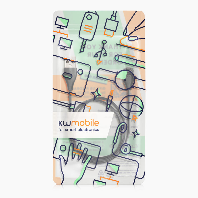 kwmobile USB Charger Cable compatible with Garmin Fenix 5 / Fenix 6 / Fenix 7 / Forerunner 745 / Tactix Delta Charging Cable - Smart Watch Replacement Cable - Fitness Tracker Charging Cable