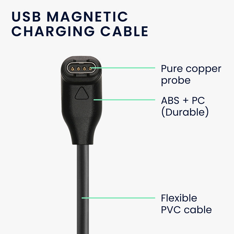 kwmobile USB Charger Cable compatible with Garmin Fenix 5 / Fenix 6 / Fenix 7 / Forerunner 745 / Tactix Delta Charging Cable - Smart Watch Replacement Cable - Fitness Tracker Charging Cable