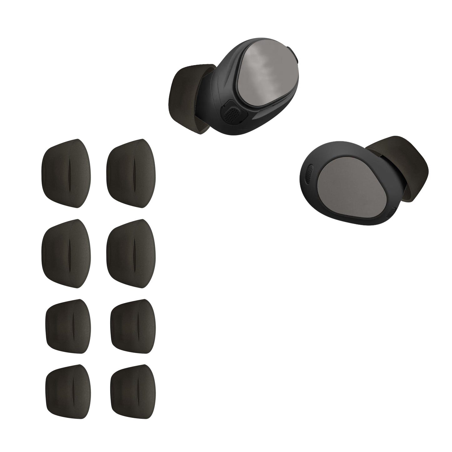 kwmobile Replacement Earpads compatible with Jabra Elite 10 / E10 - 4 Sizes - Replacement Ear Tips In-Ear Headphones - Earpads