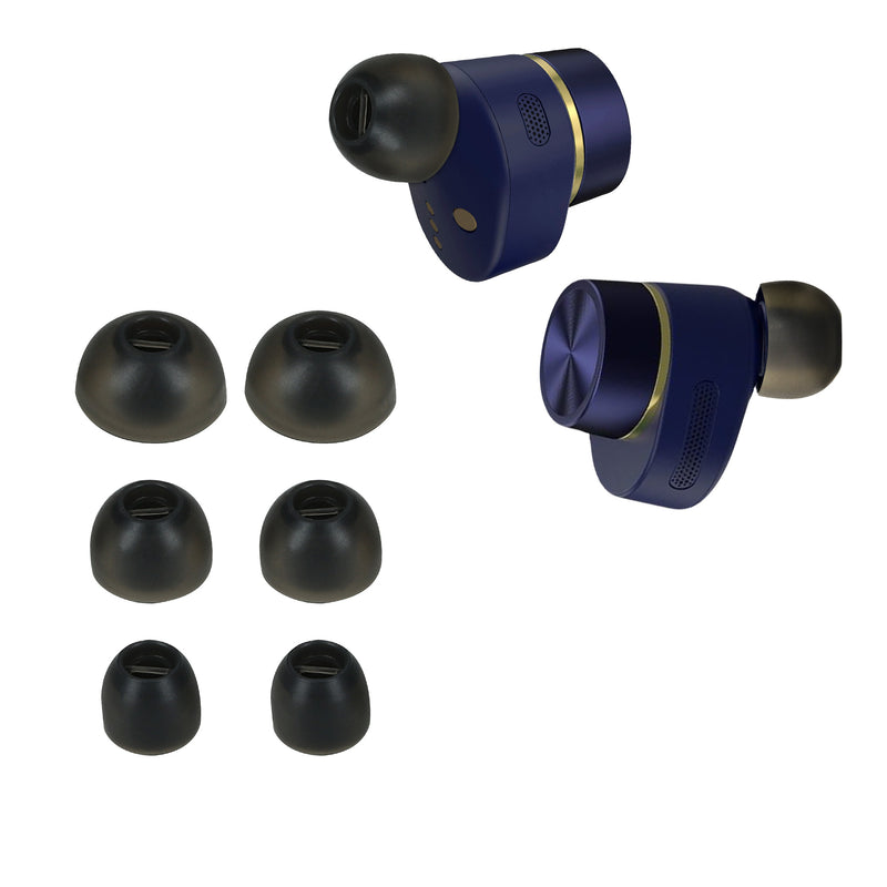 kwmobile 6x Polster kompatibel mit Bowers & Wilkins PI 7 / PI 5 - 3 Größen - Silikon Ohrstöpsel In-Ear Kopfhörer Schwarz  