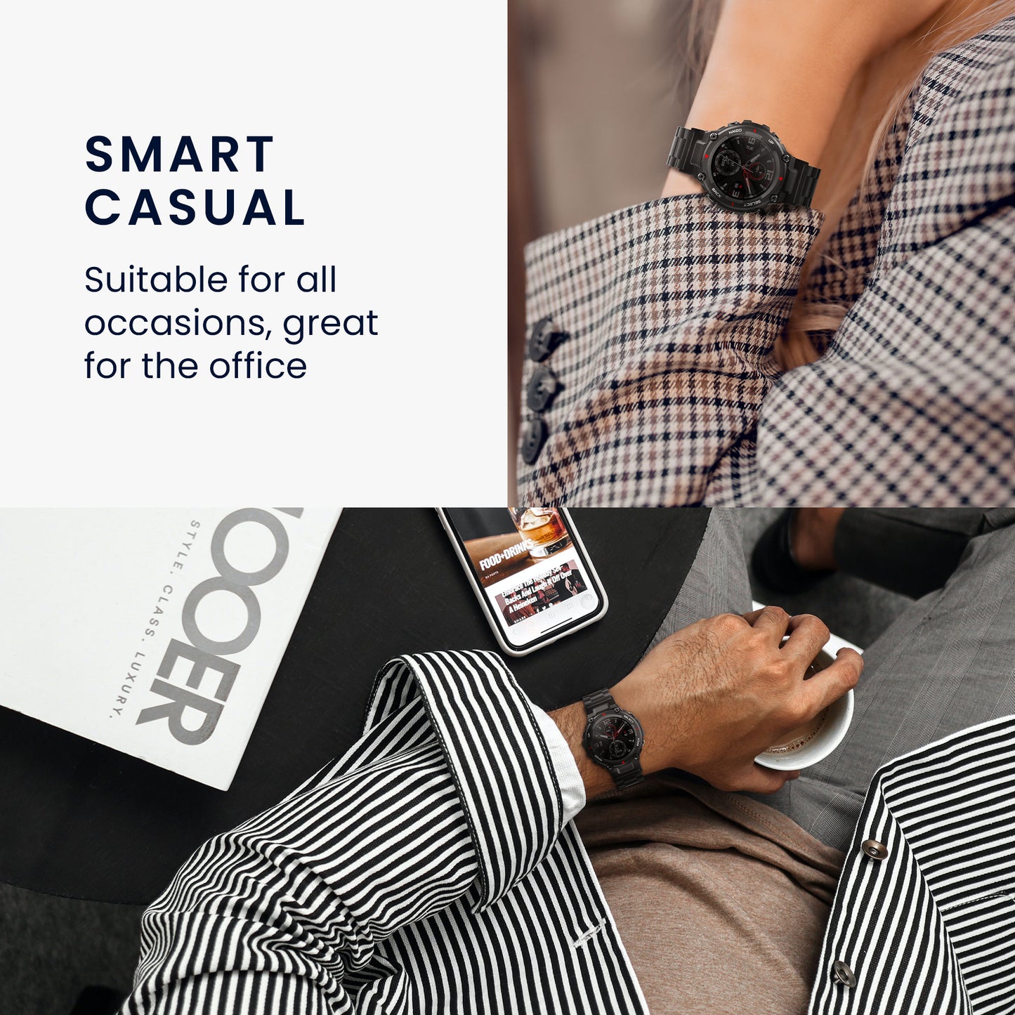 kwmobile Stainless Steel Watch Strap compatible with Xiaomi Smart Band Pro / Redmi Watch Replacement Wristband Replacement Strap for Smartwatch Inner Dimensions