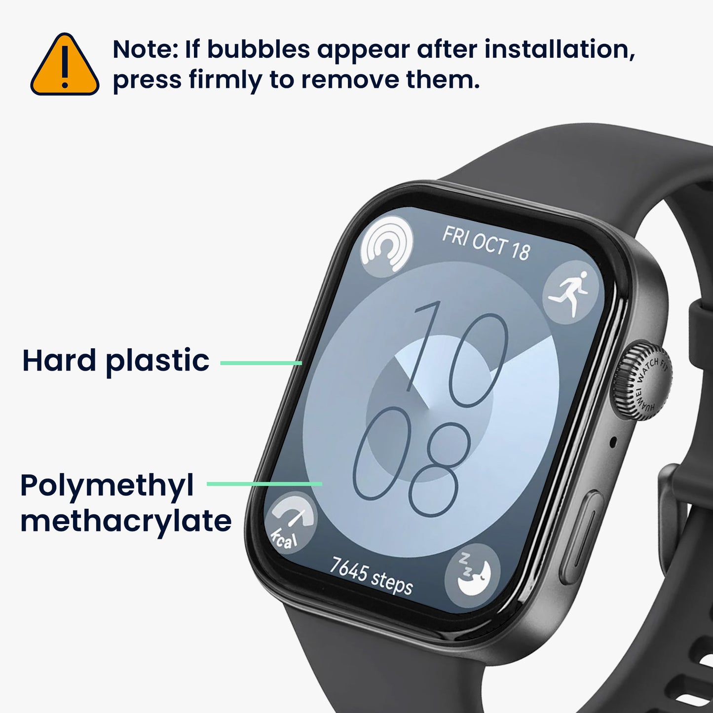 kwmobile Screen Protector compatible with Huawei Watch Fit 3 / Fit 4 Film Screen Protector for Fitness Tracker Robust Screen Protection