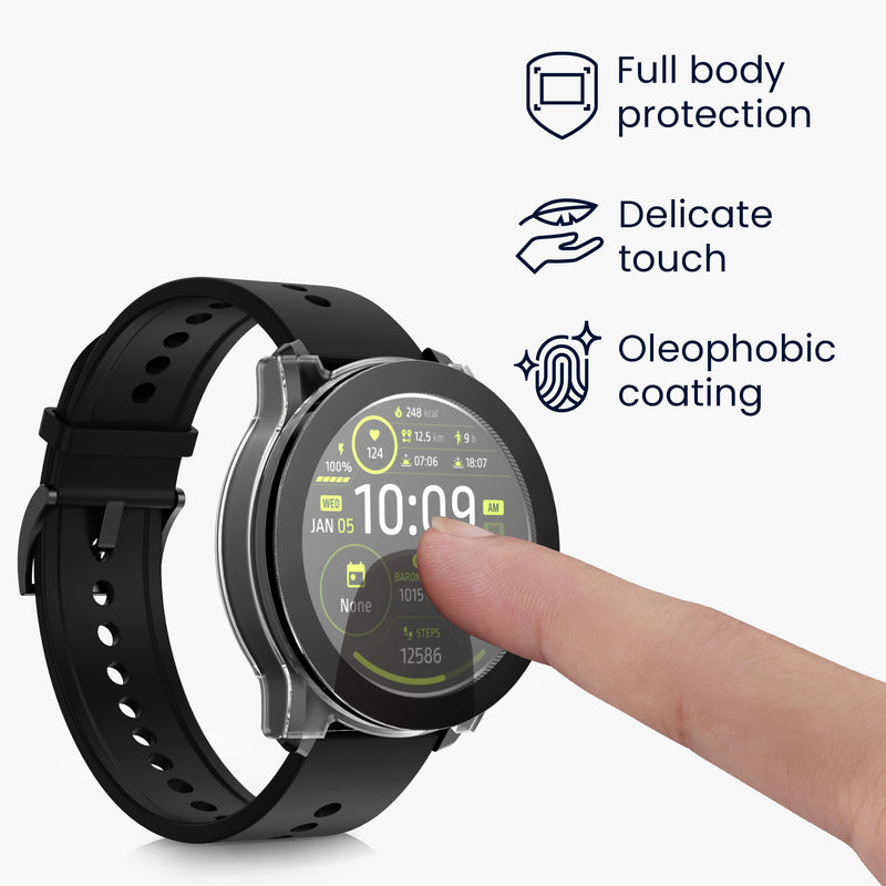 kwmobile Glass Case for Ticwatch Pro 5 Protective Case Full Body Fitness Tracker Case Set