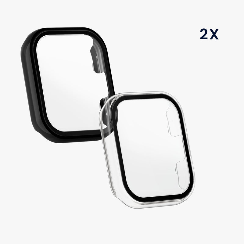 kwmobile Glass Case for Amazfit Active (A2211) Protective Cover Full-Body Fitness Tracker Case Set
