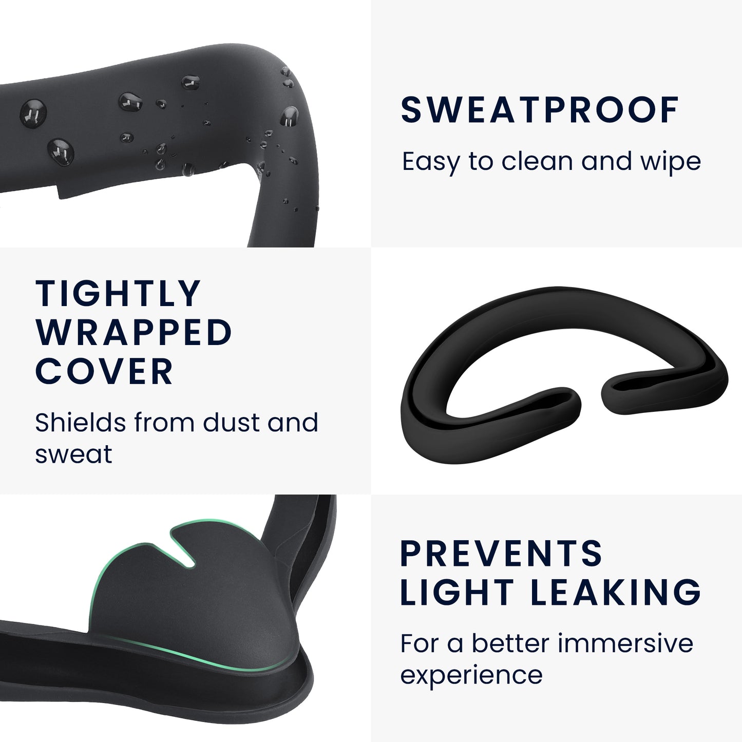kwmobile VR Mask compatible with Apple Vision Pro Cover against Sweat and Dirt