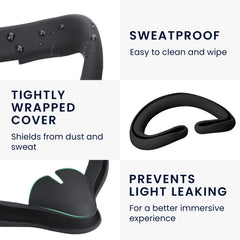 kwmobile VR Maske kompatibel mit Apple Vision Pro Cover gegen Schweiß und Verschmutzung - Schwarz - Sonstiges