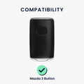 kwmobile Car Key Fob Cover Compatible with Mazda 3-Button CX30 CX50 CX60 CX90 MX-30 - Silicone Case