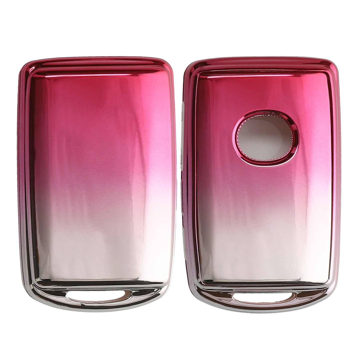 kwmobile Autoschlüssel Hülle kompatibel mit Mazda 3-Tasten CX30 CX50 CX60 CX90 MX-30 - Schlüsselhülle Silikon Cover - Rosa matt Silber Rosa matt  [dsg02]