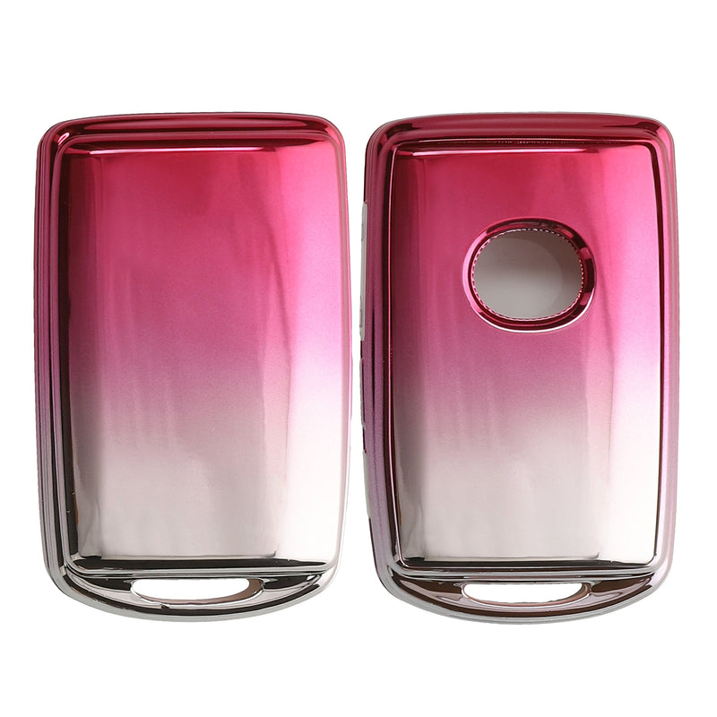 kwmobile Autoschlüssel Hülle kompatibel mit Mazda 3-Tasten CX30 CX50 CX60 CX90 MX-30 - Schlüsselhülle Silikon Cover - Rosa matt Silber Rosa matt  [dsg02]