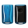 kwmobile Autoschlüssel Hülle kompatibel mit Mazda 3-Tasten CX30 CX50 CX60 CX90 MX-30 - Schlüsselhülle Silikon Cover - Hochglanz Blau Hochglanz Blau  [dsg05]