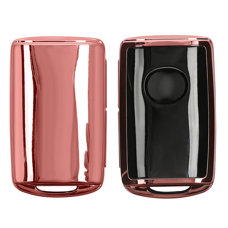 kwmobile Autoschlüssel Hülle kompatibel mit Mazda 3-Tasten CX30 CX50 CX60 CX90 MX-30 - Schlüsselhülle Silikon Cover - Hochglanz Rosegold Hochglanz Rosegold  [dsg06]