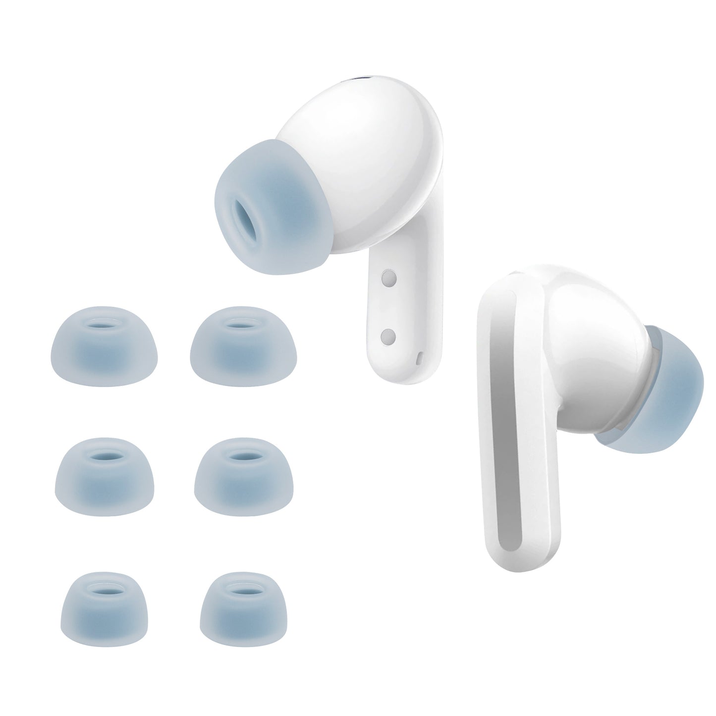 kwmobile 6x Polster kompatibel mit Xiaomi Redmi Buds 5 - 3 Größen - Silikon Ohrstöpsel In-Ear Kopfhörer Hellblau  