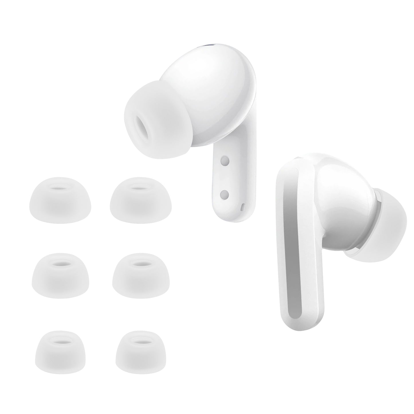 kwmobile 6x Polster kompatibel mit Xiaomi Redmi Buds 5 - 3 Größen - Silikon Ohrstöpsel In-Ear Kopfhörer Weiß  